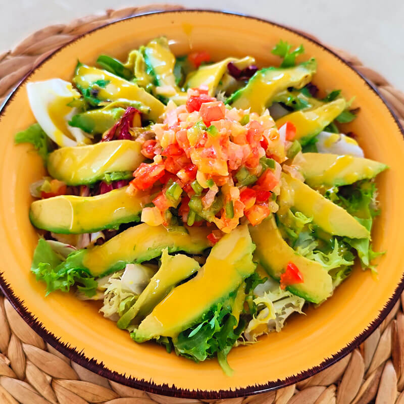 Grilled Avocado Salad - Abanico Restaurant Estepona Grilled Avocado Salad - Abanico Restaurant Estepona