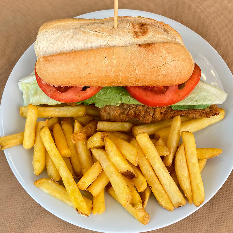 Milanesa Sandwich - Abanico Restaurant Estepona Milanesa Sandwich - Abanico Restaurant Estepona